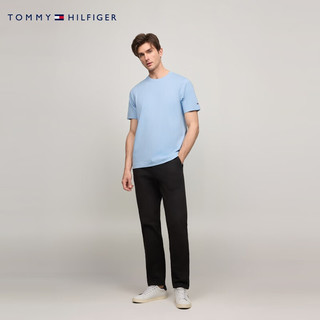 TOMMY HILFIGER【防晒凉感】夏季功能系列24夏男珠地网眼透气净色T恤37009 天蓝色C1Y M （：135-150斤）