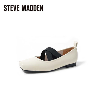 史蒂夫·马登 STEVE MADDEN/思美登2024春夏方头浅口玛丽珍鞋女单鞋 EMORYM 米白色 36