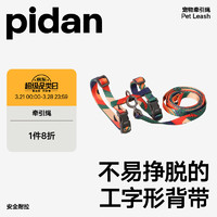 pidan 猫咪牵引绳套装猫咪H型背带绳防挣脱猫链子 彩色网红-野兽色块