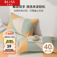 BLISS 百丽丝 水星家纺出品枕头套纯棉枕套一对枕巾单人枕头罩枕套48x74cm