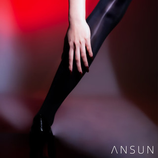 ANSUN 安幸 马油「沄雾」25D高密柔弹丝滑油亮360度无痕连裤丝袜女 BLACK 御黑色 M码