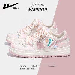warrior回力拼多多回力ow联名樱花小白鞋女2024春秋新款