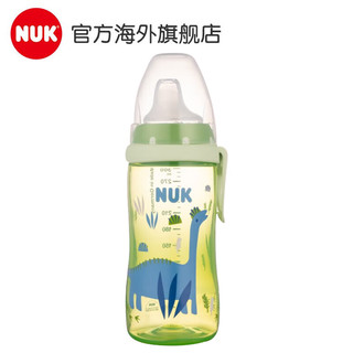 NUK 德国儿童运动水壶防漏拔口杯宝宝训练杯拔口壶嘴啜饮杯 鸭嘴绿色恐龙 300ml