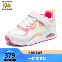 SKECHERS 斯凯奇 儿童鞋春秋低帮气垫板鞋女童时尚休闲鞋缓震运动鞋310552L 白色/多彩色/WMLT 30码