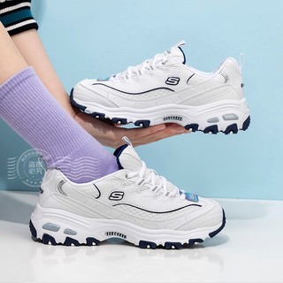 斯凯奇（Skechers）女鞋2024春季冰白蓝老爹鞋女厚底增高熊猫鞋休闲鞋百搭运动鞋 99999863-WNV 37