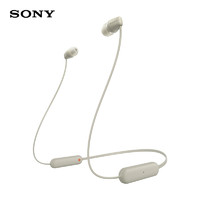 SONY 索尼 WI-C100 无线立体声 颈挂式 蓝牙耳机 IPX4防水防汗 约25小时长久续航 (WI-C200升级款) 灰褐色