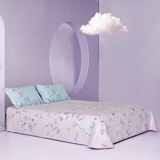 LOVO罗莱生活旗下品牌  床上三/四件套全棉卡通被套床单双人床 花意轻漫 1.5米床(适配200x230被芯)