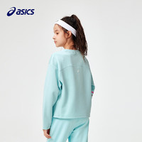 asics亚瑟士童装2024年春季女儿童长袖舒适柔软针织卫衣跑步衣 300绿色 160cm