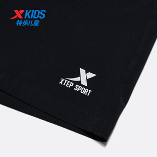 特步（XTEP）儿童运动休闲短裤夏季速干运动裤子袭击运动裤 纯正黑 160cm