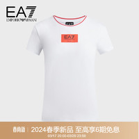 EMPORIO ARMANI 24春季EA7女装修身短袖徽标运动T恤 S 1100白色