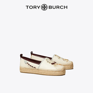 Tory Burch 汤丽柏琦 生肖龙平底渔夫鞋单鞋TB 157035 桦木色/灰色/金色 250 6.5  37