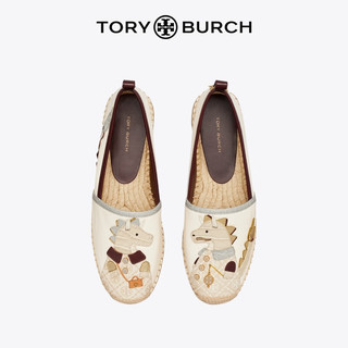 Tory Burch 汤丽柏琦 生肖龙平底渔夫鞋单鞋TB 157035 桦木色/灰色/金色 250 6.5  37