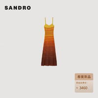 SANDRO2024春夏女装法式渐变长款针织吊带连衣裙SFPRO03639 G226/棕色 34