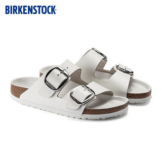 BIRKENSTOCK勃肯软木拖鞋女款时尚大巴扣凉拖Arizona Big Buckle系列 白色窄版1016826 35