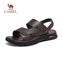 CAMEL 骆驼 2024夏季商务牛皮凉鞋  G14M211639