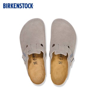 BIRKENSTOCK勃肯软木拖鞋女款时尚平底包头拖鞋Boston系列 灰色/石头灰窄版1027751 37