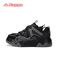卡帕（Kappa）星落归尘系列滑板鞋男子厚底面包鞋 黑色/高级灰 43 