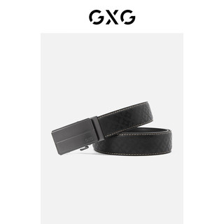 GXG皮带男士真皮自动扣腰带男式头层牛皮商务裤带 黑色 120cm