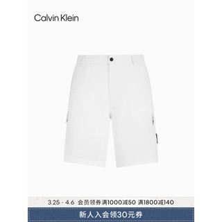 Calvin Klein Jeans24春夏男士复古经典绣标直筒工装风休闲短裤J325140 YAF-月光白 M