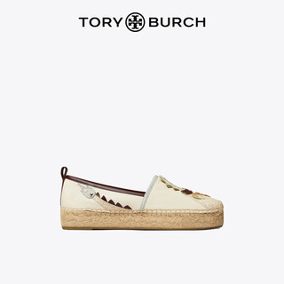 Tory Burch 汤丽柏琦 生肖龙平底渔夫鞋单鞋TB 157035 桦木色/灰色/金色 250 5  35.5