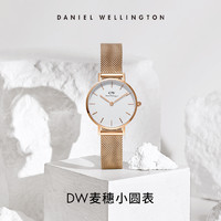 Daniel Wellington dw手表女 小圆表玫瑰24mm麦穗式钢表带石英表欧美女表表盘迷精钢