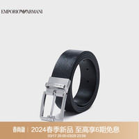 阿玛尼EMPORIO ARMANI24春季EA男士通体鹰标压花针扣腰带