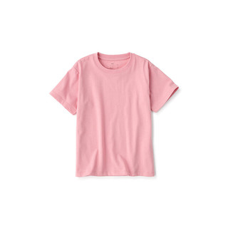 无印良品（MUJI） 大童 圆领短袖T恤  儿童打底衫早春 CB1J2A4S 粉红色 120cm/60A