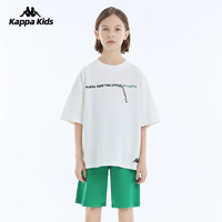 KAPPA KIDS童装儿童t恤短袖男夏季大童男童夏装上衣半袖 白色 120cm 5-6岁