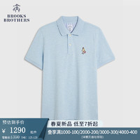 布克兄弟（BrooksBrothers）男士24春夏Supima棉卡通图案短袖Polo衫 4000-蓝色 S