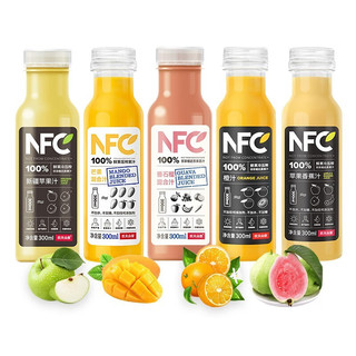 农夫山泉 NFC果汁橙汁鲜汁果冷压榨300ml*10瓶芒果汁 礼盒装