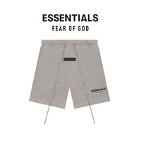 FEAR OF GOD ESSENTIALS 植绒LOGO系列棉质短裤CLASSIC美式高街潮牌经典简约大气时尚 深燕麦色 S