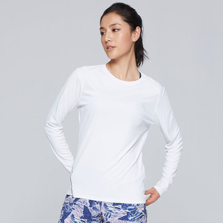 迪卡侬（DECATHLON）训练防晒速干宽松打底衣长袖跑步女运动服T恤上衣RUNW 活力白(批次logo不同) XXS