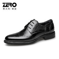 零度【】男士皮鞋商务正装德比鞋职场办公真皮鞋子男-599 A1221018黑色 40