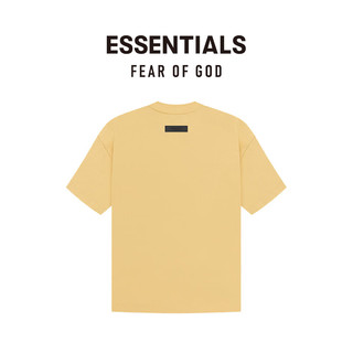 FEAR OF GOD ESSENTIALS胶印LOGO系列棉质圆领短袖T恤 美式高街潮牌透气舒适宽松内搭 海豹灰 M