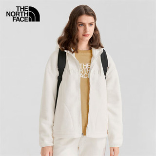 The North Face北面抓绒衣女户外保暖厚羊羔绒外套7QSJ 白色/N3N  XL