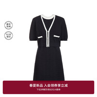 ochirly欧时力 小香风套装女2024早春法式设计感连衣裙 黑色 L