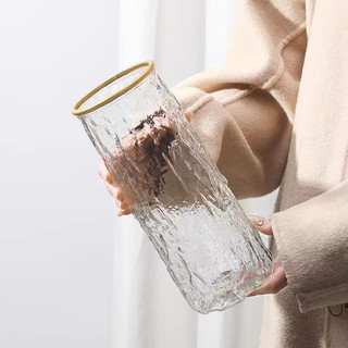 桃李世家 玻璃花瓶 2只（竖纹瓶+水波纹瓶）
