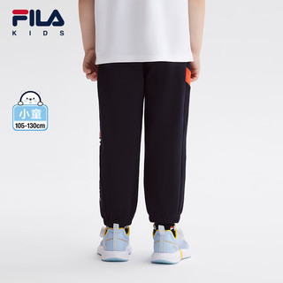 FILA【丝柔棉】斐乐童装儿童裤子2024夏季新款小童男童针织长裤潮 传奇蓝-NV 105