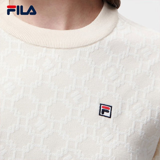 斐乐（FILA） FILA 斐乐女子织衫春季时尚圆领宽松休闲长袖上衣 蒸汽白-IV 170/88A/L