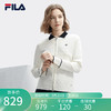 FILA 斐乐女士织外套2024春基础简约休闲翻领毛衣开衫 蒸汽白-IV 165/84A/M