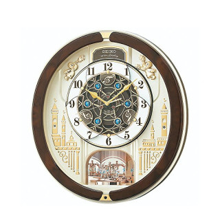 SEIKO 精工 音樂電波掛鐘旋轉裝飾
