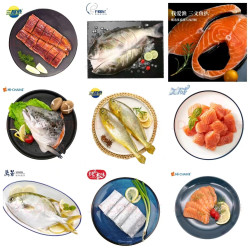 京东自营水产35折起带鱼69斤黄花鱼114条金鲳鱼1523条原切三文鱼194件