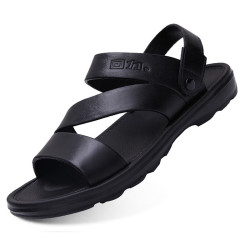 jazz 凉鞋男士夏季休闲新款沙滩户外防滑潮流韩版个性百搭拖鞋 黑色