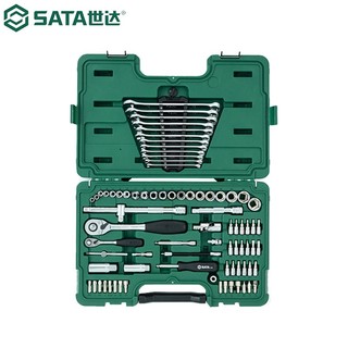 世达（SATA）工具组套6.3MMx12.5MM系列汽修汽保机械维修套筒棘轮扳手综合套装 (09518)80件6.3x12.5MM汽修组套