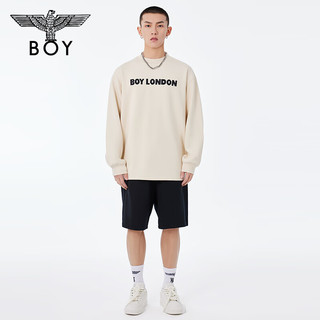 BOY LONDON春夏24款上衣字母印花宽松米白色长袖T恤N00008 米白色 M