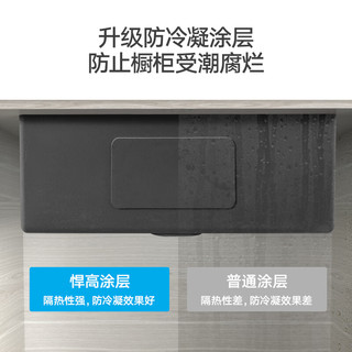 悍高（HIGOLD） 厨房纳米抗油污304不锈钢水槽 手工水槽台上台下大容量洗碗 单槽680×450-配抽拉龙头