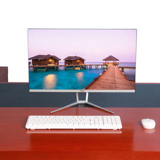 AOC 冠捷 美人鱼837一体机电脑高清超薄办公设计家用游戏台式整机23.8英寸