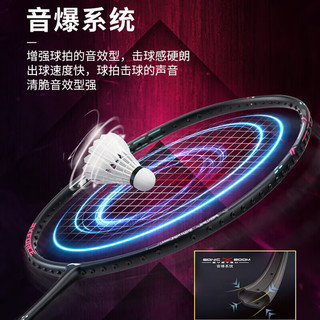 LI-NING 李宁 羽毛球拍雷霆小钢炮超轻 5U白色（穿线）单拍AYPT311 白色-50