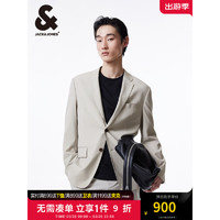 杰克·琼斯（JACK&JONES）夏略宽松平驳领领型纽扣门襟后中开衩休闲西服男装224208001 E02 鼠尾草色 常规 170/92A/S