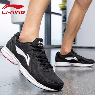 LI-NING 李宁 轻逸休闲运动鞋 标准黑/标准白